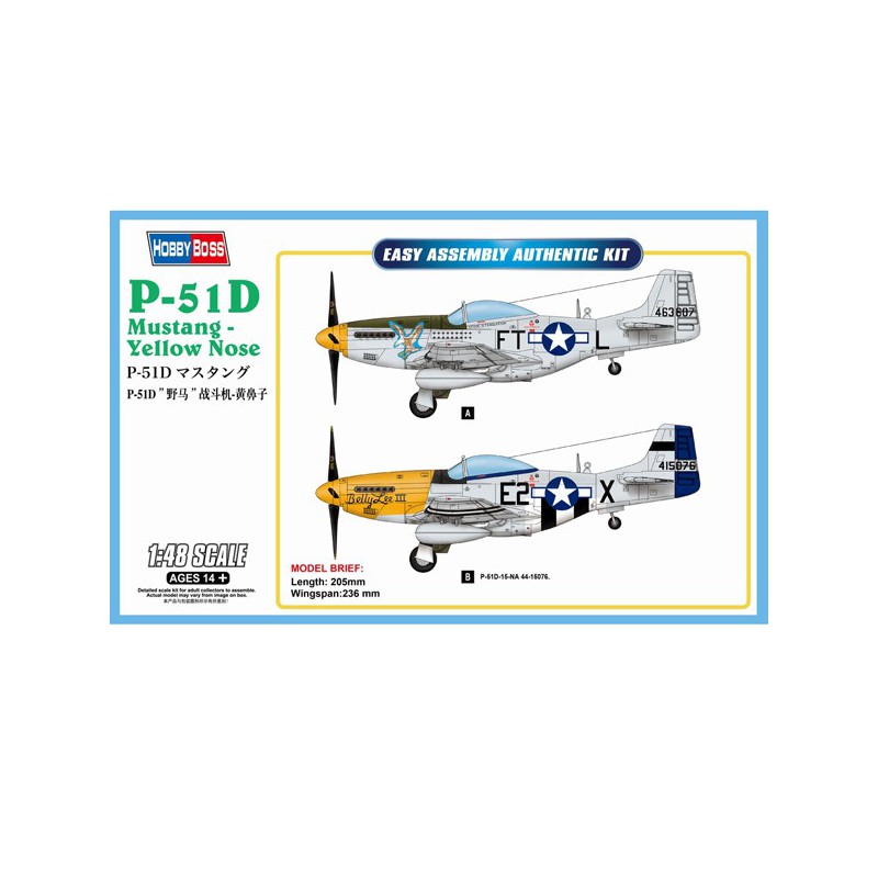 P-51d Yellow Noze 1/48 Plastikebene Modell | Scientific-MHD