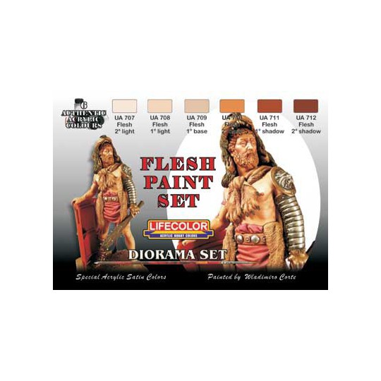 Acrylfarbe Set von 6 Farbtönen Farbfleisch | Scientific-MHD