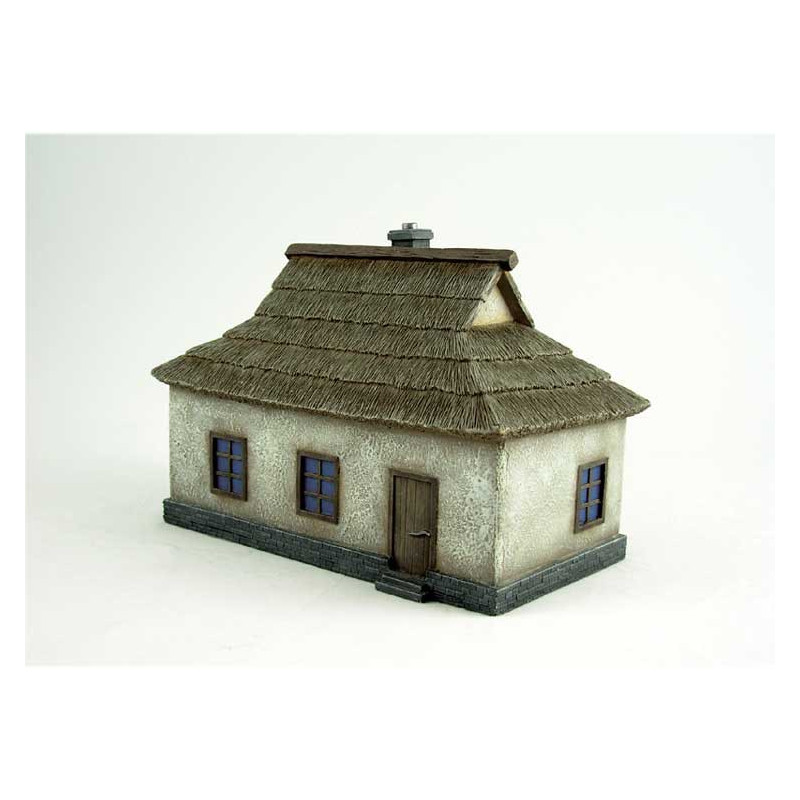 Diorama -Modell montiert und bemalt, kleines ukrainisches Haus 1/72 | Scientific-MHD
