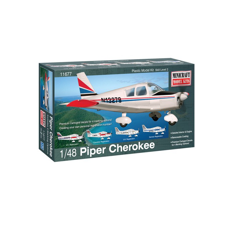 Piper Cherokee 1/48 Kunststoffflugzeugmodell | Scientific-MHD