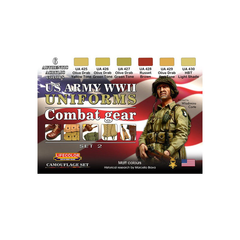 Acrylfarbe US -Uniformen im Zweiten Weltkrieg Set 2 | Scientific-MHD