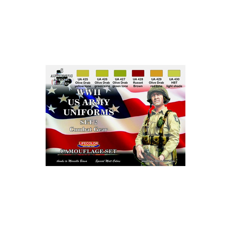 Acrylfarbe US -Uniformen im Zweiten Weltkrieg Set 2 | Scientific-MHD