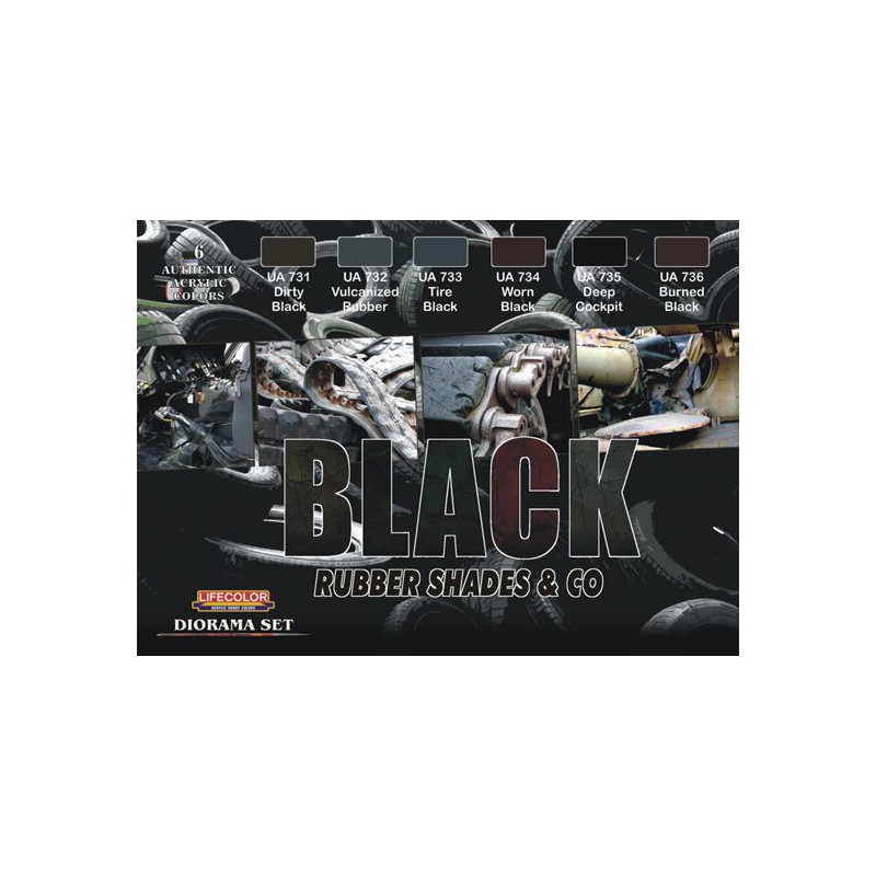 Acrylfarbe Set 6 schwarze Farbtöne | Scientific-MHD